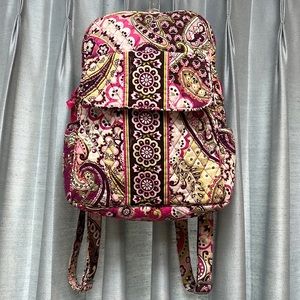 Vera Bradley Small Backpack Very Berry Paisley Pattern Retired Pink Purple